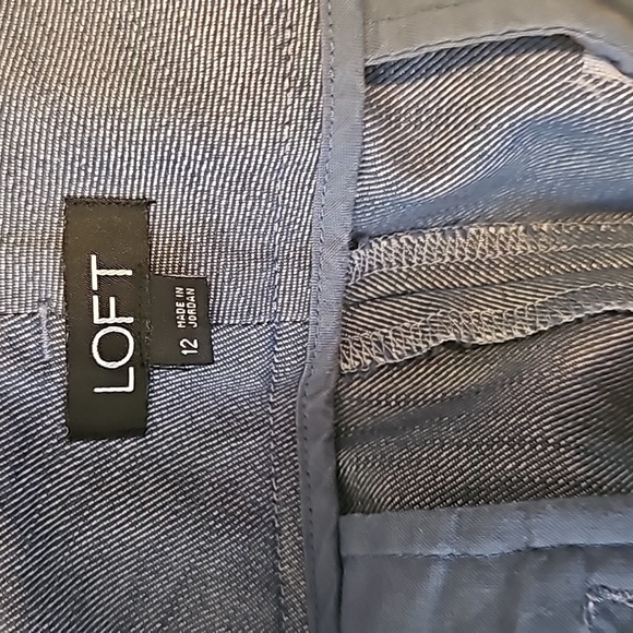Loft chambray tie waist blue pants sz 12 new WP108 - Picture 6 of 9